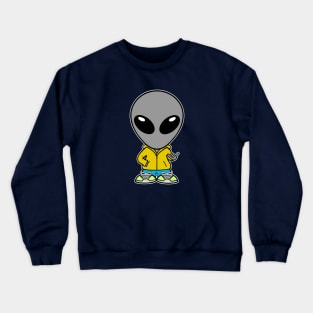 Gray Alien Shaka Hang Loose Crewneck Sweatshirt